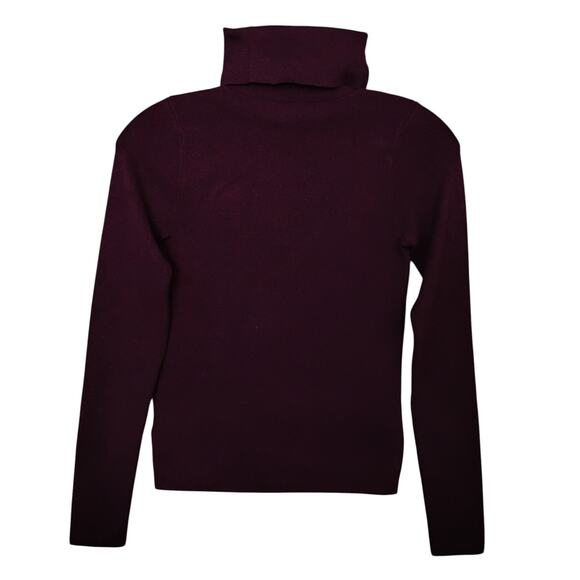 Express Festive Knit Top Size XS Deep Plum Sparkly Turtleneck Long Sleeve - Picture 5 of 6